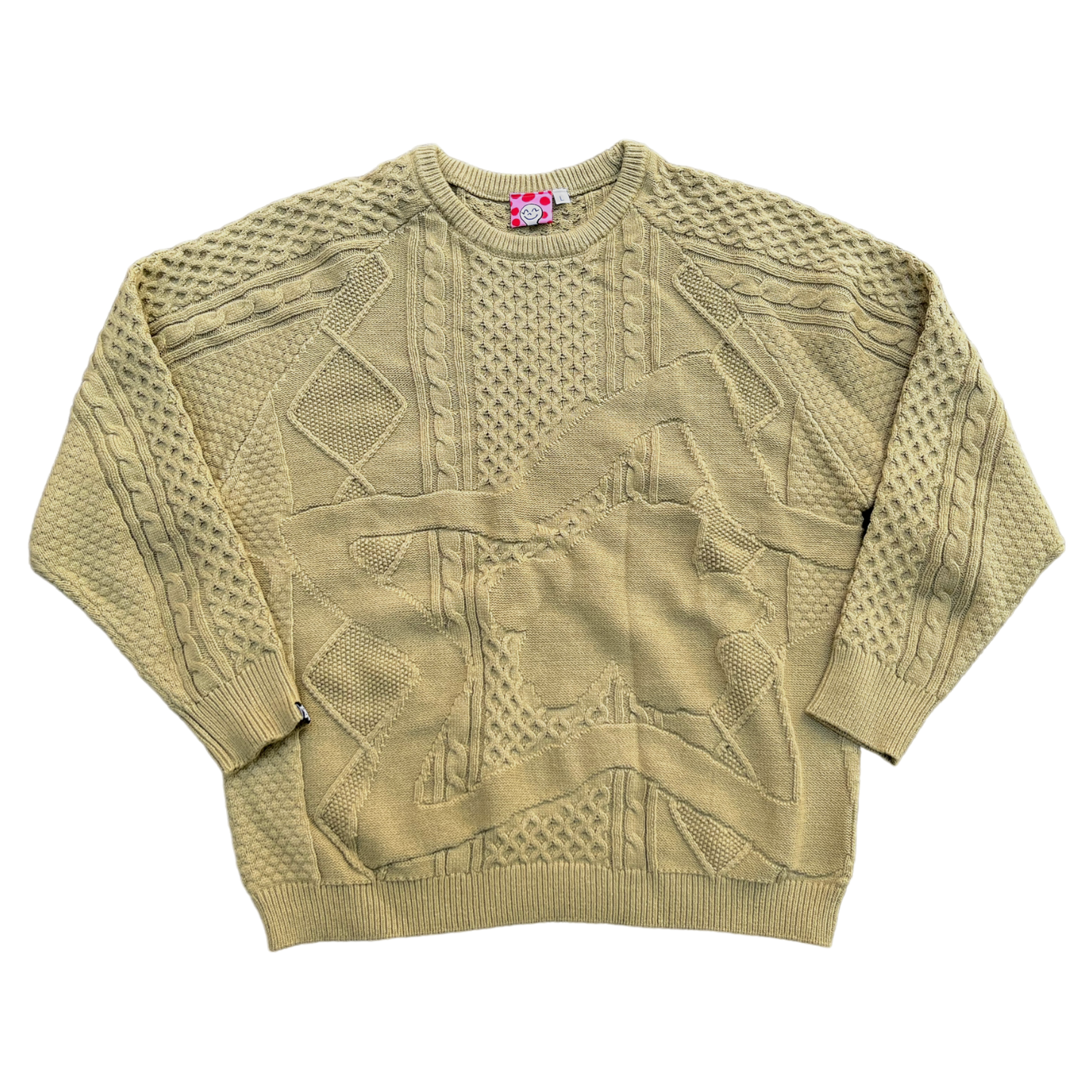 OLIVE CHAIN KNIT SWEATER