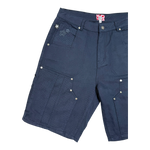 DOUBLE KNEE SEAM JEAN SHORTS NAVY