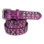 STUDDED SNAKE BELT PINK