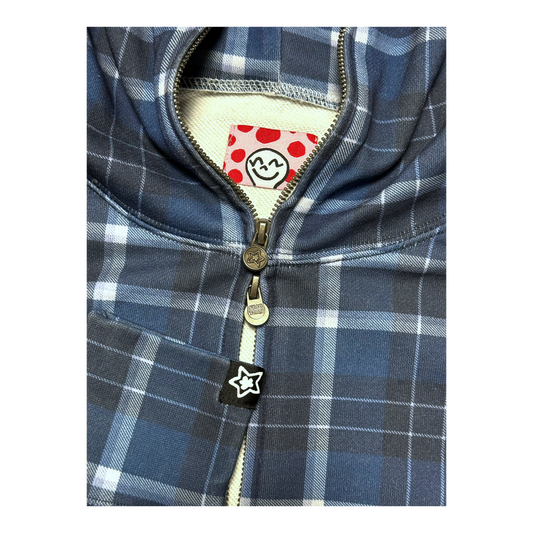 PLAID FULL ZIP BLUE