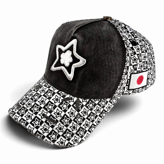 BLACK CHECKER TRUCKER HAT
