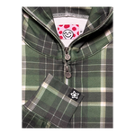 PLAID FULL ZIP GREEN