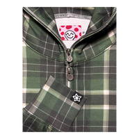 PLAID FULL ZIP GREEN