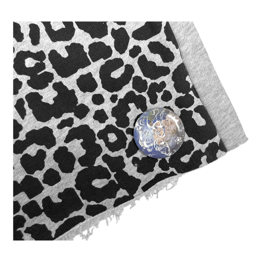 LEOPARD SWEAT SHORTS GREY