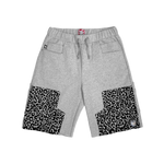 LEOPARD SWEAT SHORTS GREY