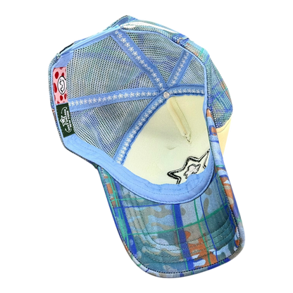 FOAM TRUCKER HAT CAMO BLUE