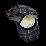 FOAM TRUCKER HAT PLAID BLUE