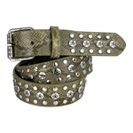 STUDDED SNAKE BELT OLIVE