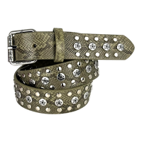 STUDDED SNAKE BELT OLIVE