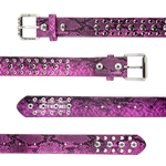 STUDDED SNAKE BELT PINK