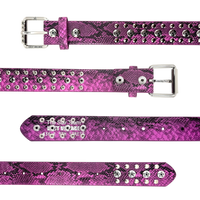 STUDDED SNAKE BELT PINK