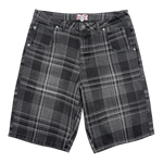PLAID JEAN SHORTS BLACK