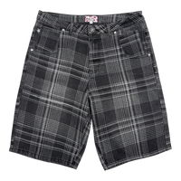 PLAID JEAN SHORTS BLACK