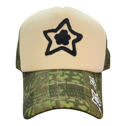 FOAM TRUCKER HAT LEOPARD GREEN