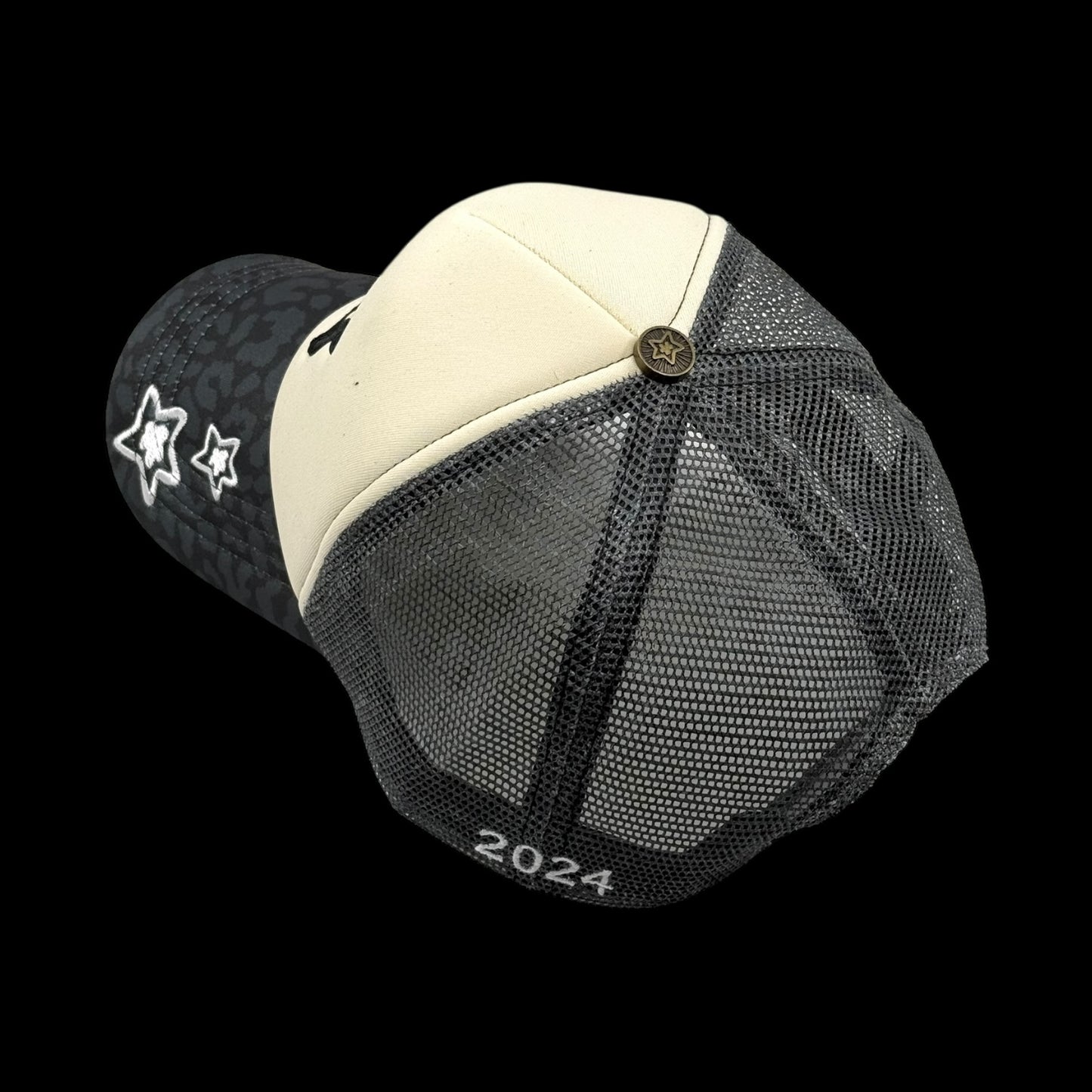 FOAM TRUCKER HAT LEOPARD BLACK
