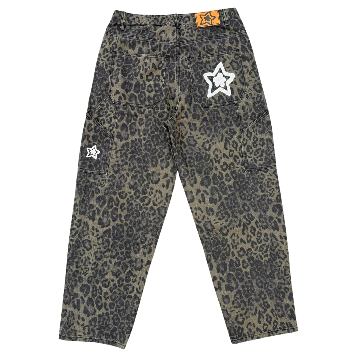 OLIVE LEOPARD STAR JEANS
