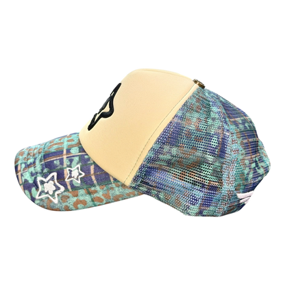 FOAM TRUCKER HAT LEOPARD BLUE