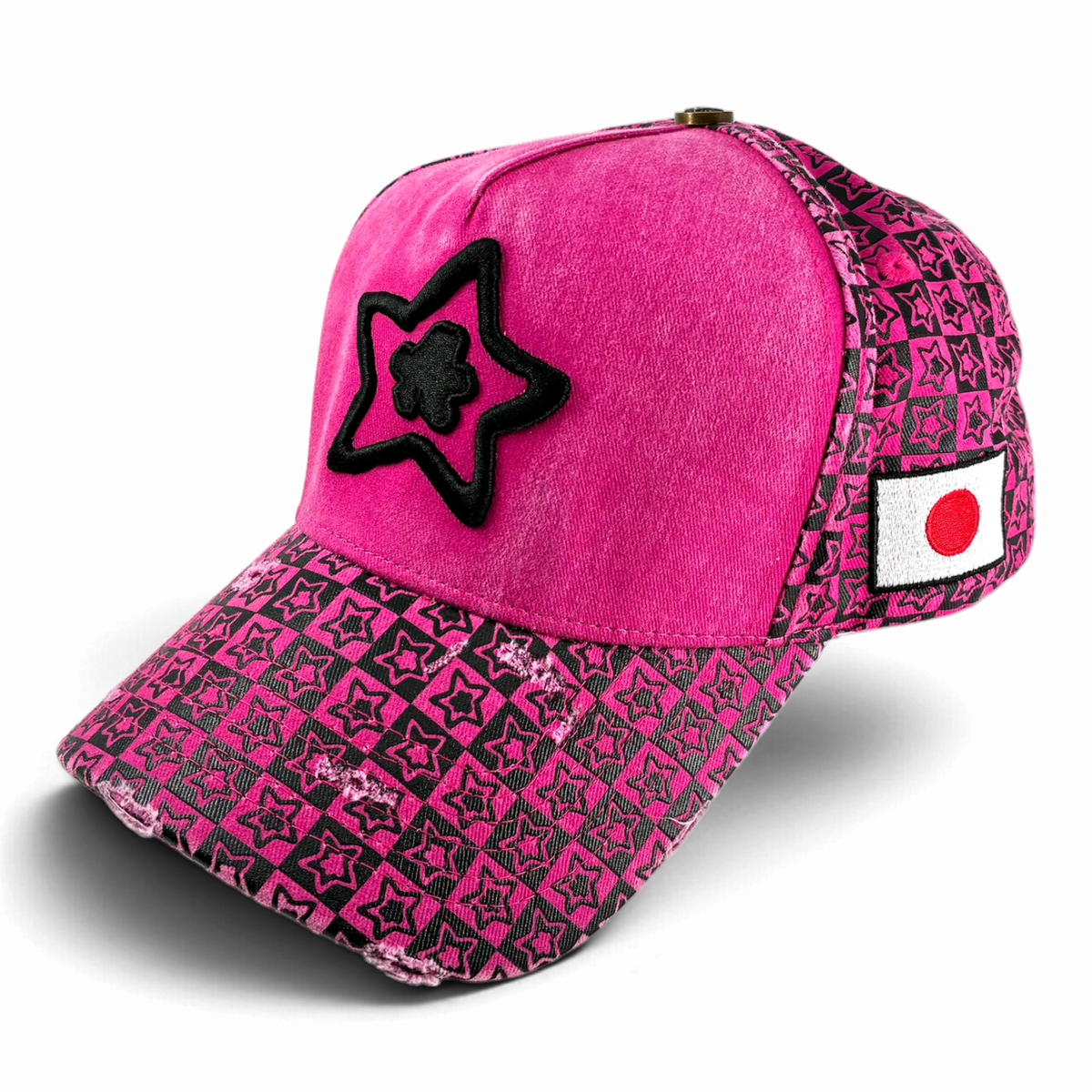 PINK CHECKER TRUCKER HAT