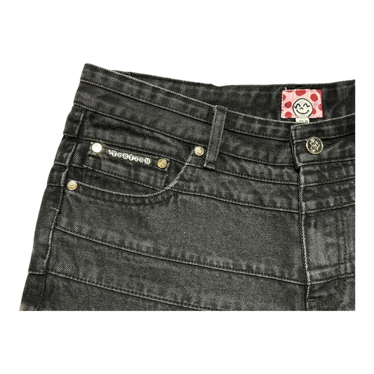 LAYERED STAR JEANS BLACK