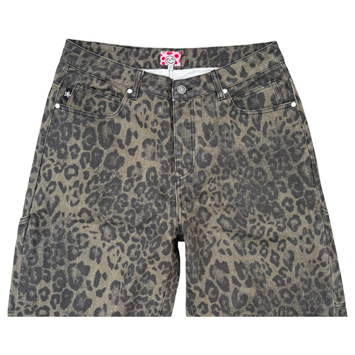 OLIVE LEOPARD STAR JEANS