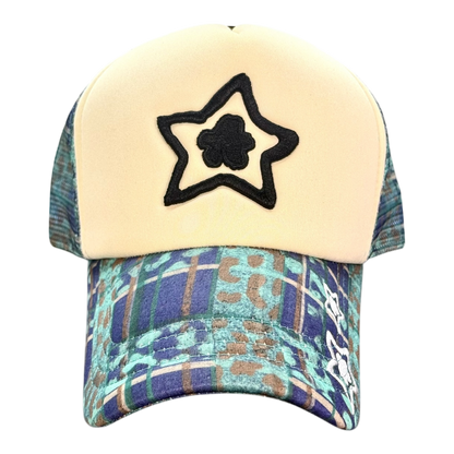 FOAM TRUCKER HAT LEOPARD BLUE