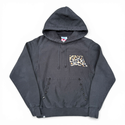 BLACK LEOPARD PATCH HOODIE