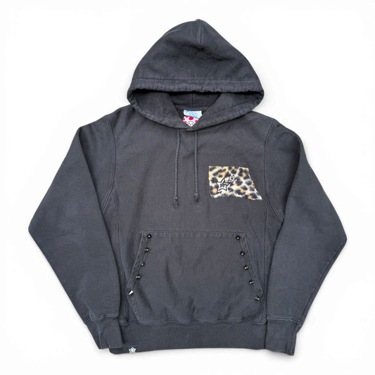 BLACK LEOPARD PATCH HOODIE