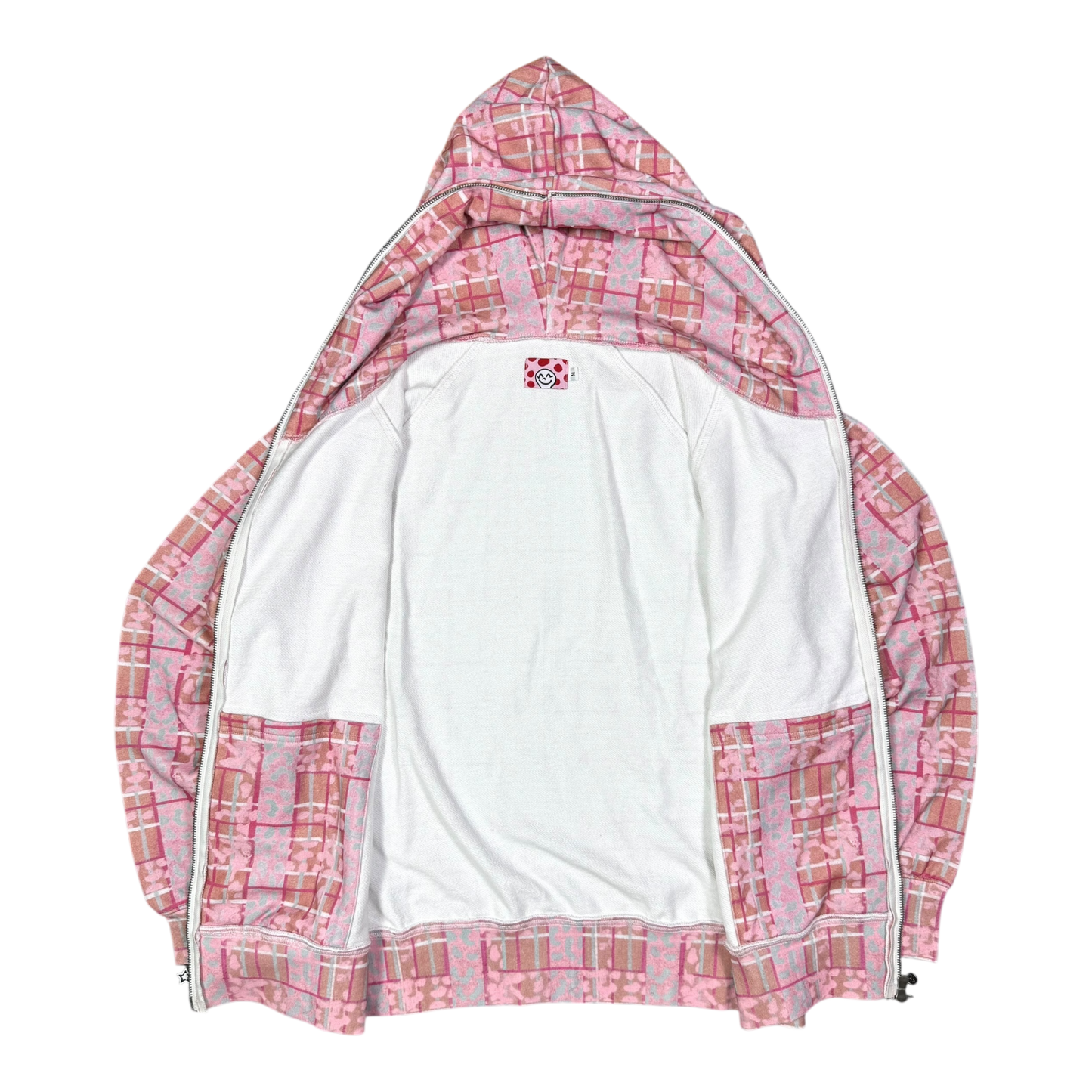 トップス starteam LEOPARD FULL ZIP HOODIE PINK LEOPARD PLAID FULL ZIP HOODIE PINK