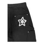 LEOPARD SWEAT SHORTS BLACK