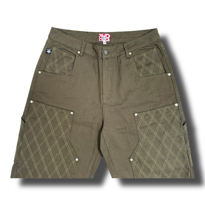 CROSS STITCH DOUBLE KNEE JEANS OLIVE
