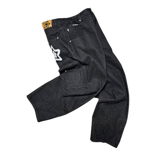 LEOPARD STAR JEANS BLACK
