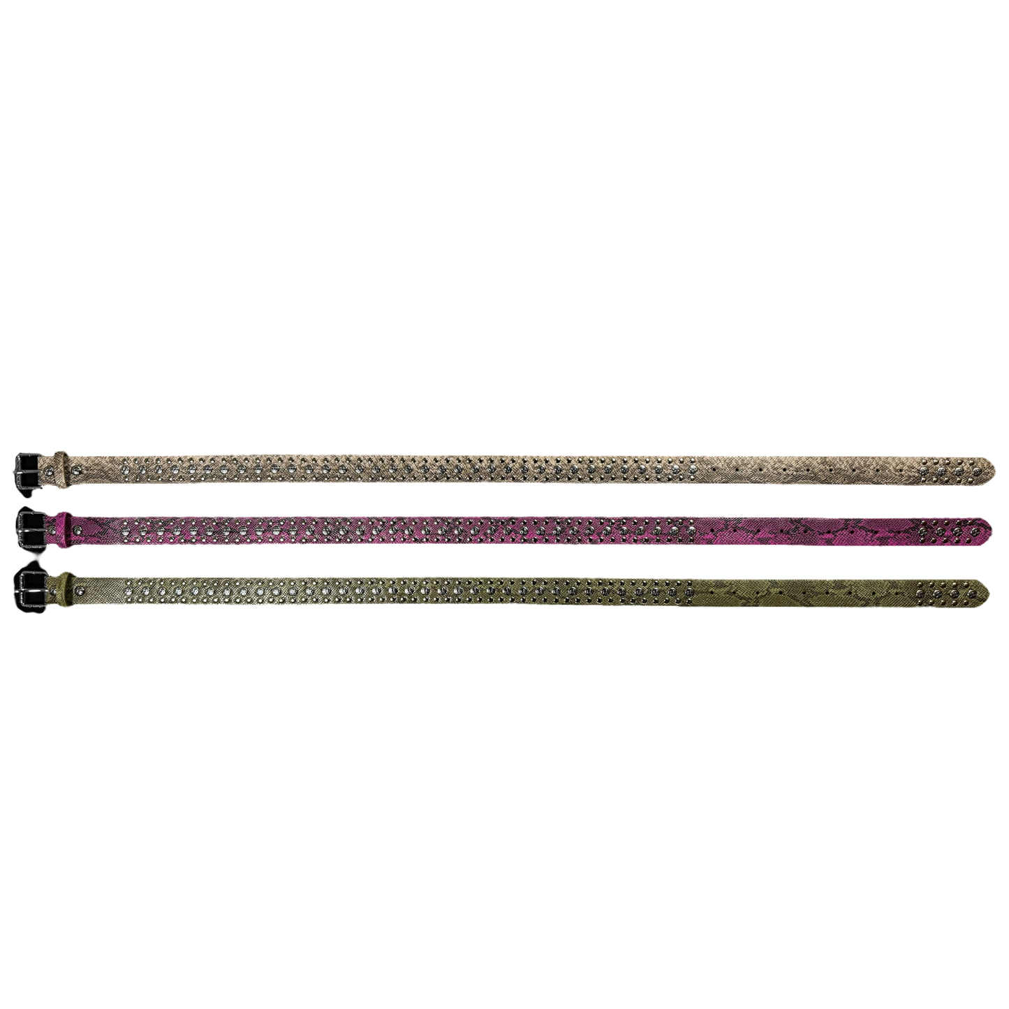 STUDDED SNAKE BELT PINK