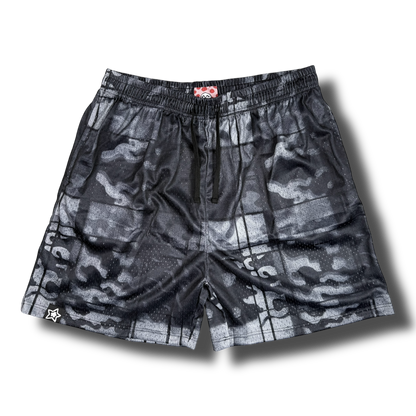CAMO PLAID MESH SHORTS