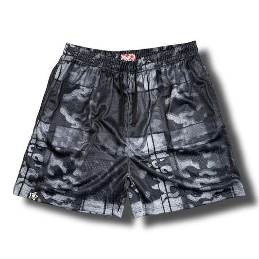 CAMO PLAID MESH SHORTS
