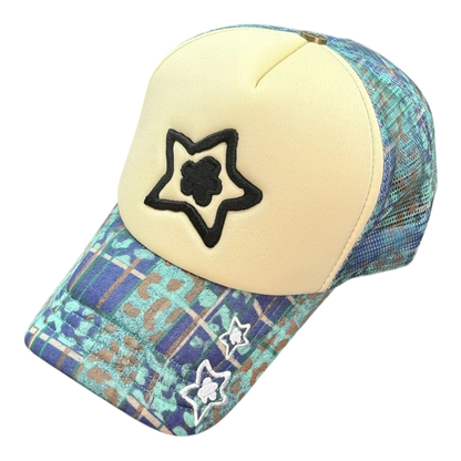 FOAM TRUCKER HAT LEOPARD BLUE