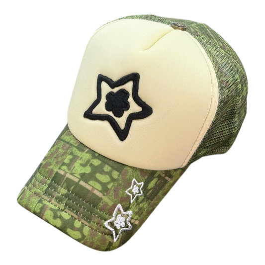 FOAM TRUCKER HAT LEOPARD GREEN