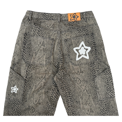 SNAKESKIN STAR JEANS