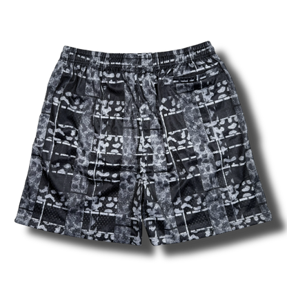 LEOPARD PLAID MESH SHORTS