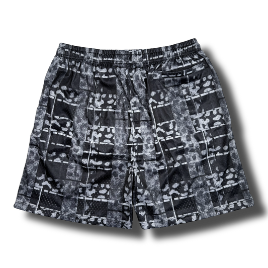LEOPARD PLAID MESH SHORTS