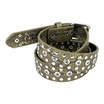 STUDDED SNAKE BELT OLIVE