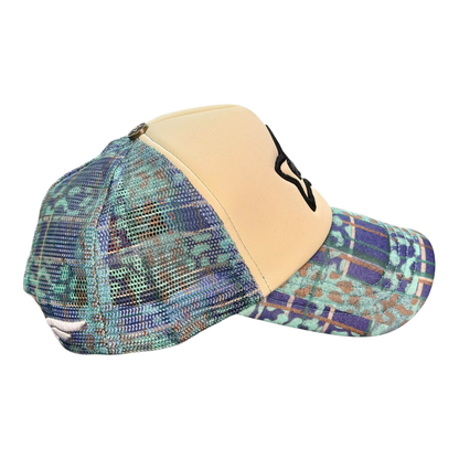 FOAM TRUCKER HAT LEOPARD BLUE