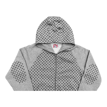 GREY POLKADOT HOODIE