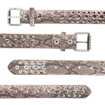 STUDDED SNAKE BELT SAND