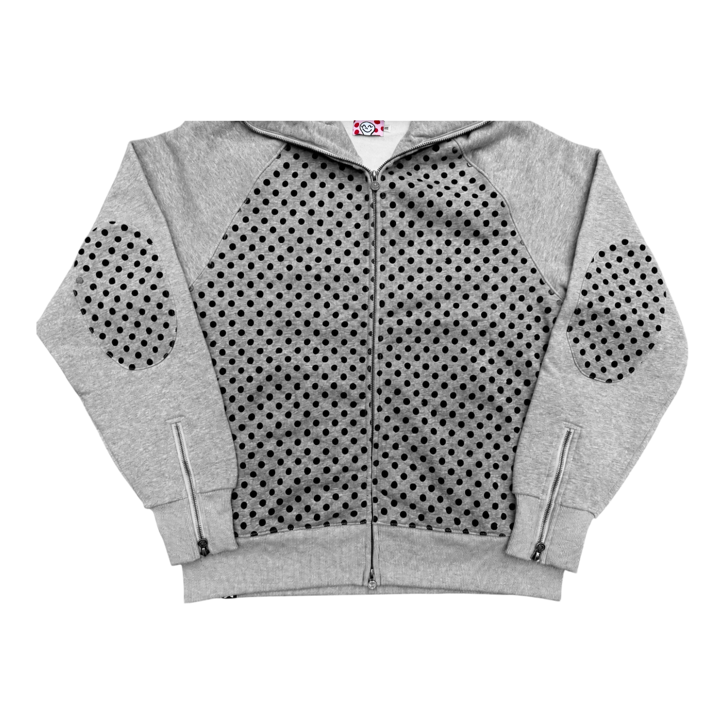 GREY POLKADOT HOODIE