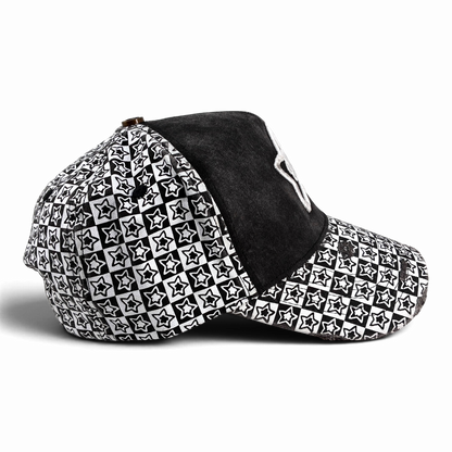 BLACK CHECKER TRUCKER HAT