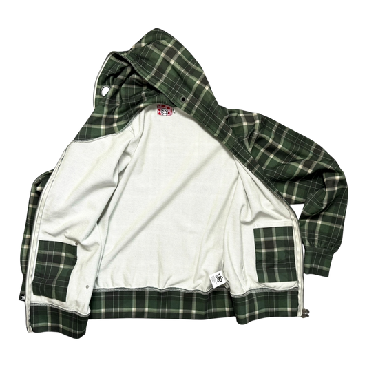 PLAID FULL ZIP GREEN