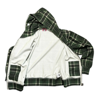 PLAID FULL ZIP GREEN