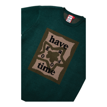 HAVE A GOOD TIME KNIT SWEATER MILITARY GREEN