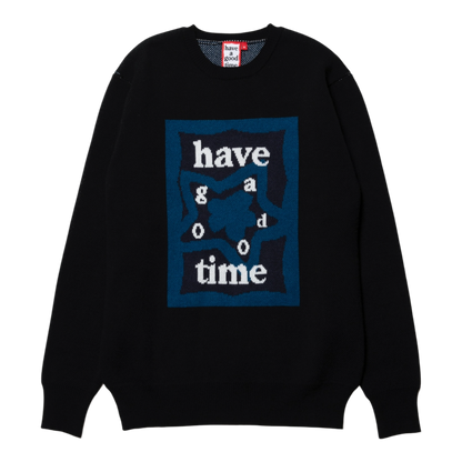 HAVE A GOOD TIME KNIT SWEATER BLACK