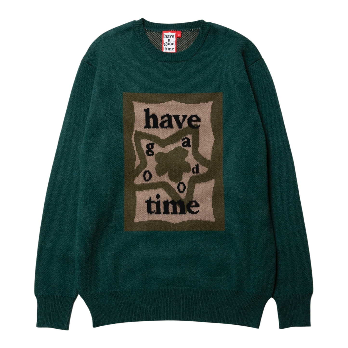 HAVE A GOOD TIME KNIT SWEATER MILITARY GREEN